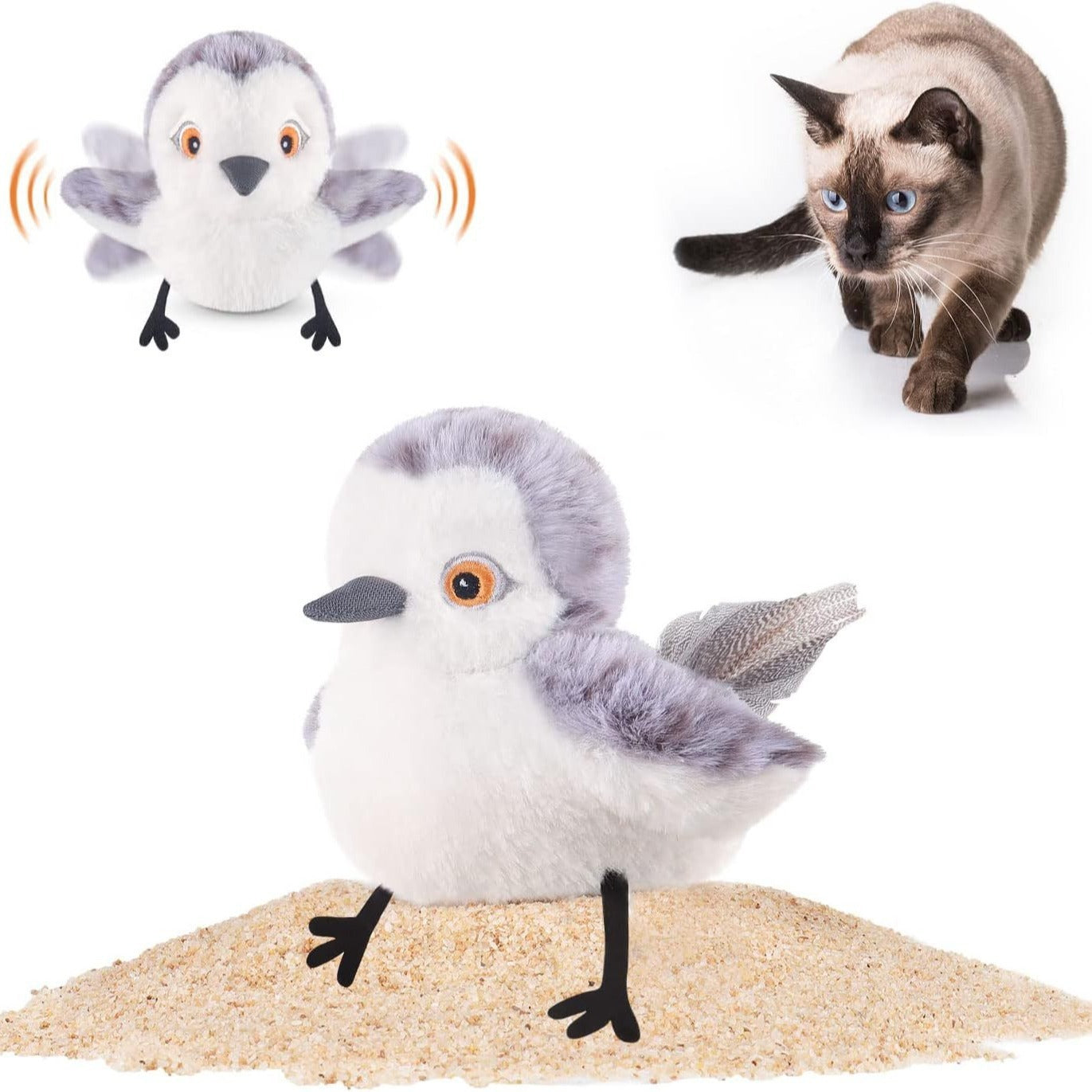 Interactive Chirping Plush Bird Toy