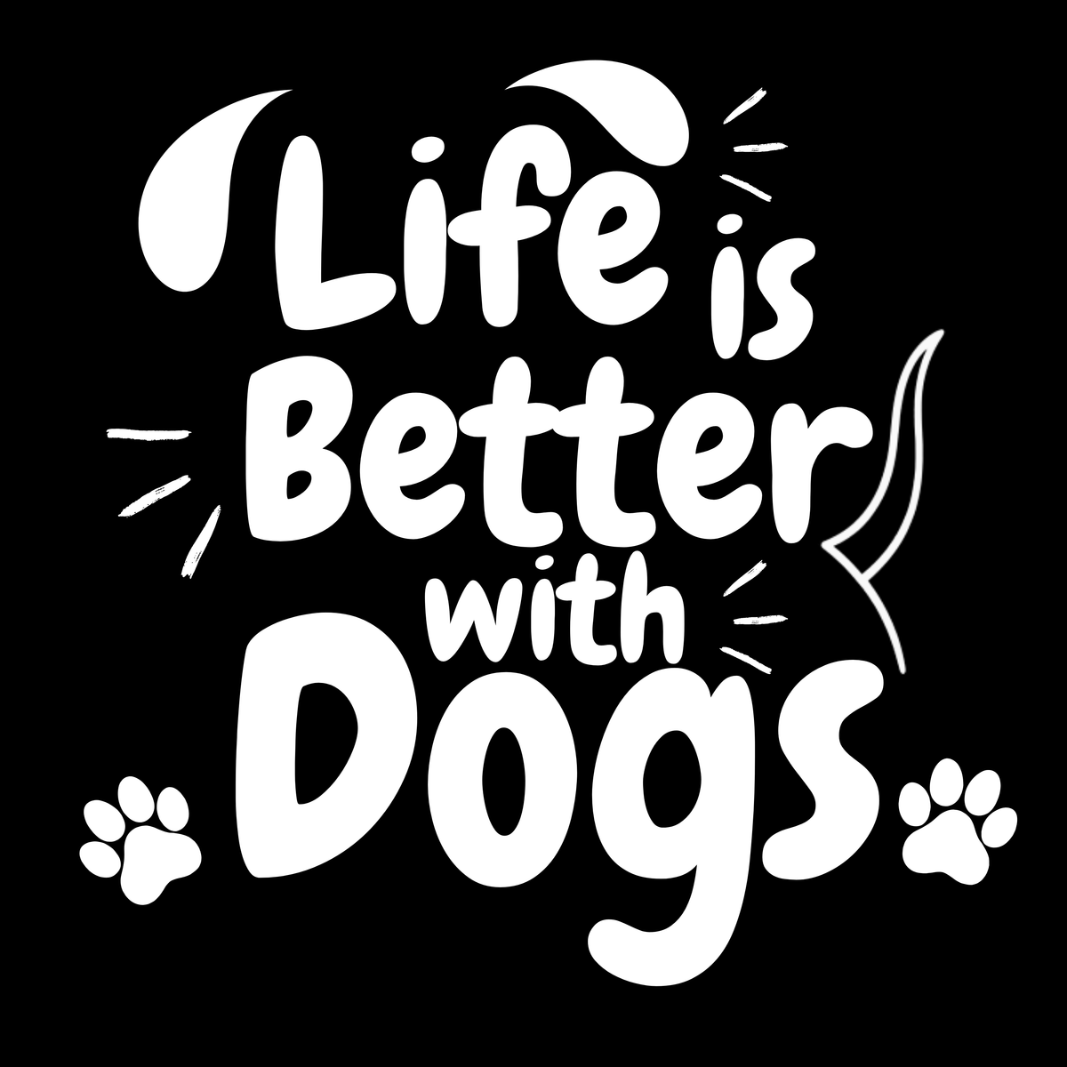 Vritus Life is better with dogs Tshirt- Black