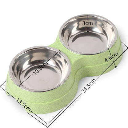 Double Stainless Steel Pet Bowl Set
