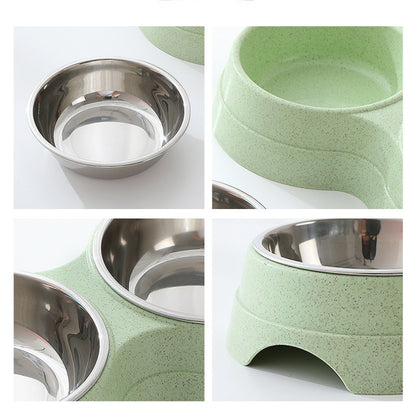 Double Stainless Steel Pet Bowl Set