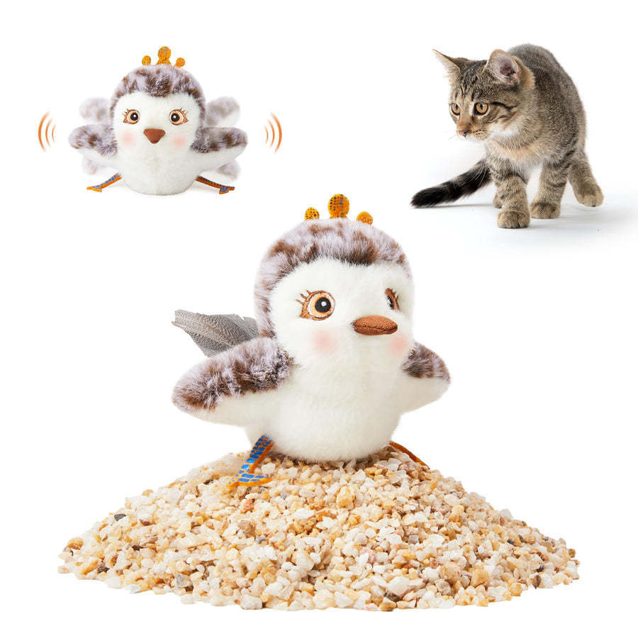 Interactive Chirping Plush Bird Toy