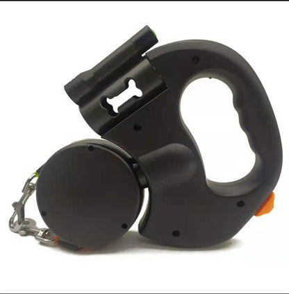 Tangle-Free Dual Dog Leash with LED Flashlight