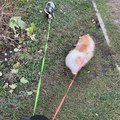 Tangle-Free Dual Dog Leash with LED Flashlight
