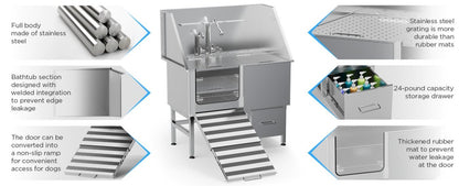 Heavy-Duty Stainless Steel Dog Bath Table