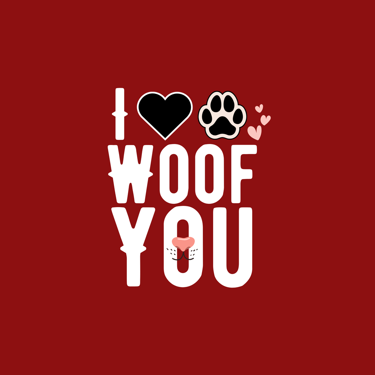 Vritus I love woof you Tshirt- Red