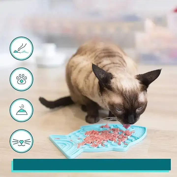 Fish-Shaped Slow Feeder Mat
