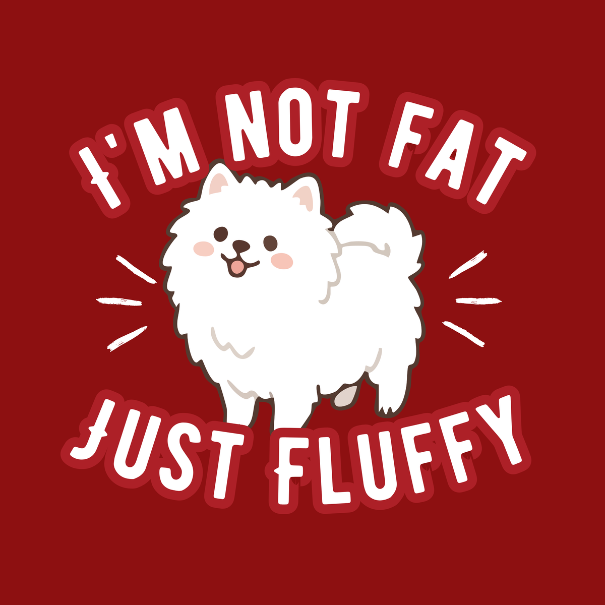 Vritus I'm not fat just fluffy Tshirt - Red