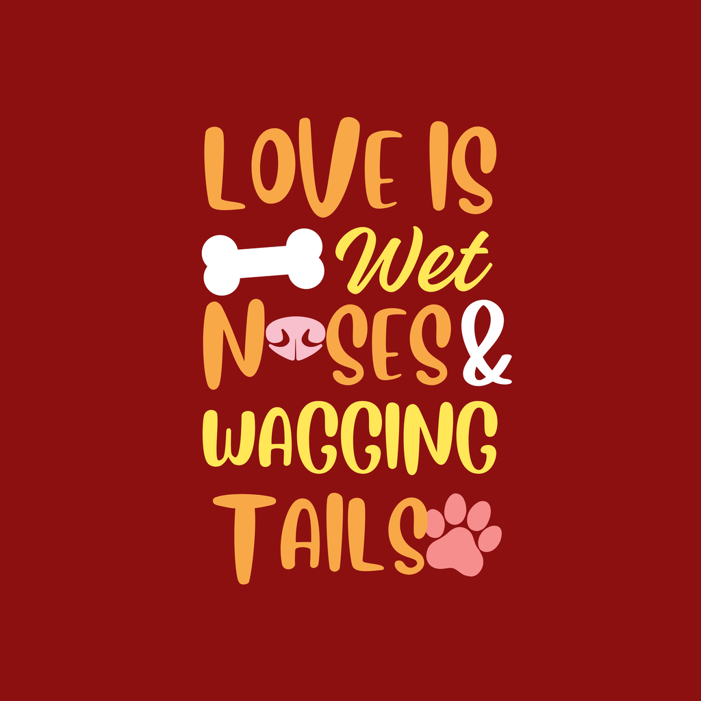 Vritus wet noses and wagging tails tshirt - Red