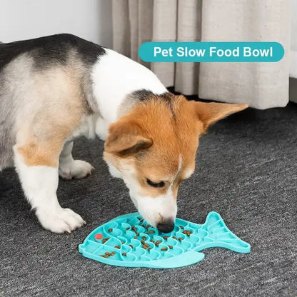 Fish-Shaped Slow Feeder Mat