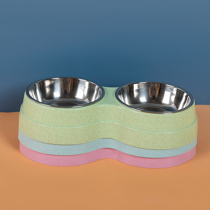 Double Stainless Steel Pet Bowl Set