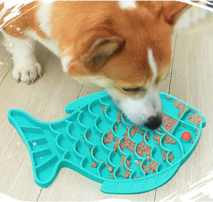 Fish-Shaped Slow Feeder Mat