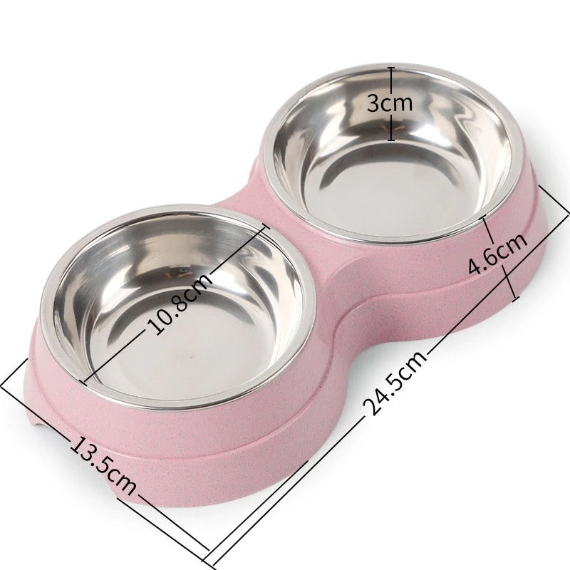 Double Stainless Steel Pet Bowl Set