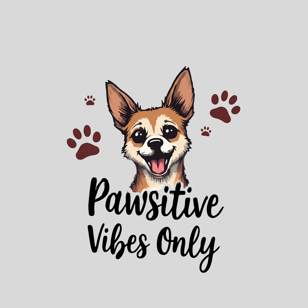 Vritus Pawsitive vibes only Tshirt - Grey