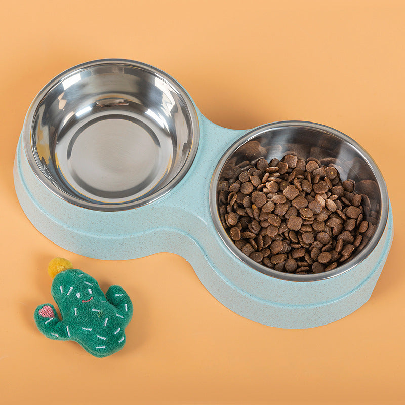 Double Stainless Steel Pet Bowl Set
