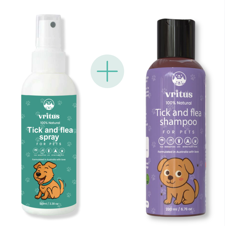Vritus Tick-Flea Spray & Shampoo Combo