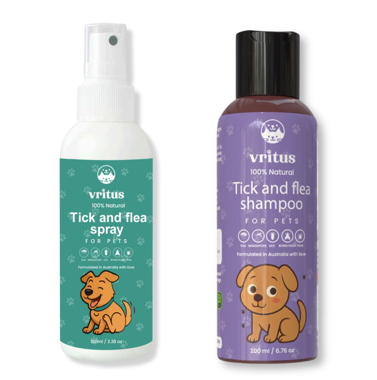 Tick and Flea Spray + Shampoo (Combo)