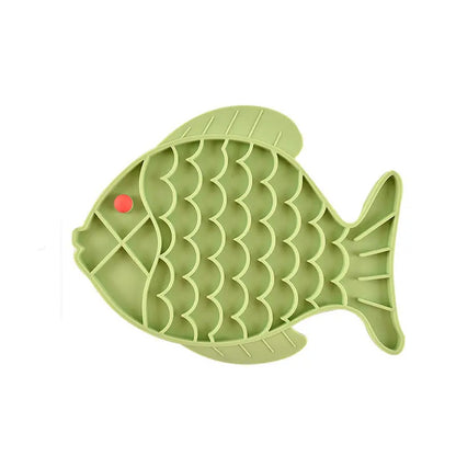 Fish-Shaped Slow Feeder Mat
