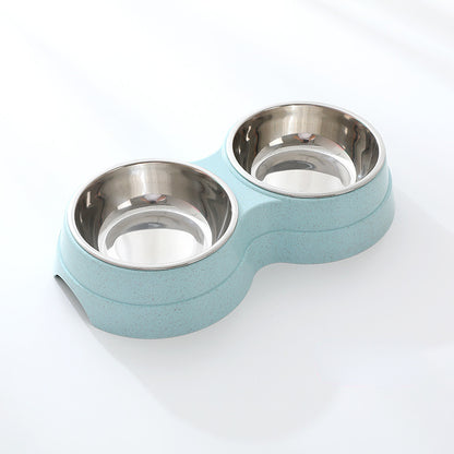 Double Stainless Steel Pet Bowl Set