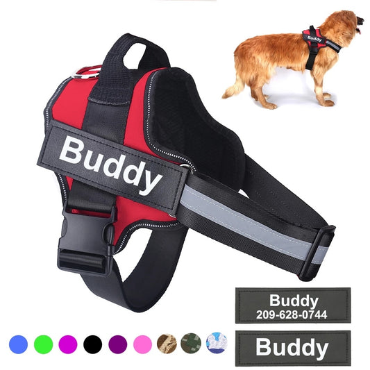 Personalized No-Pull Dog Harness with Custom Name Tag