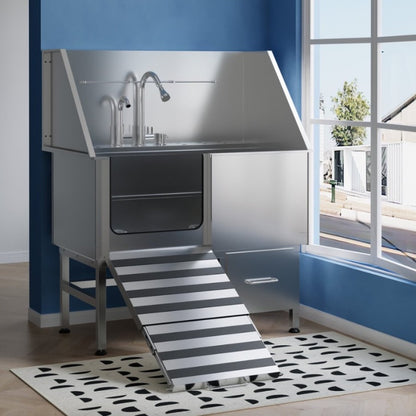 Heavy-Duty Stainless Steel Dog Bath Table