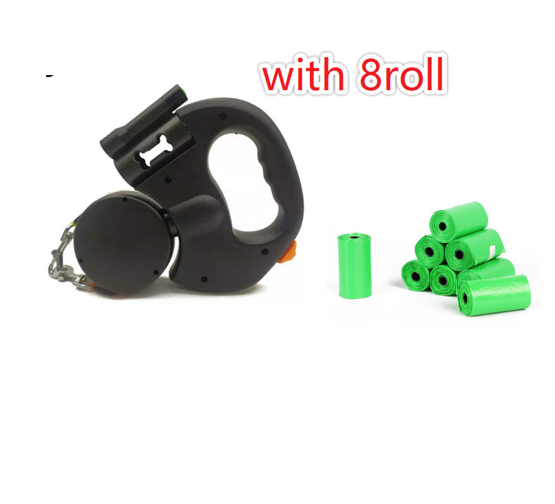 Tangle-Free Dual Dog Leash with LED Flashlight