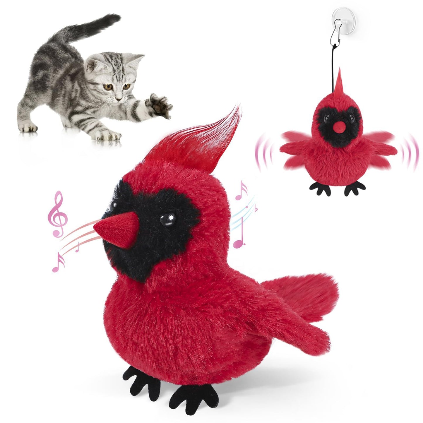 Interactive Chirping Plush Bird Toy